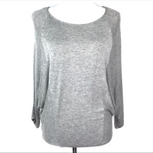 BCBGeneration Heathered Gray 3/4 Sleeve Batwing Top XS